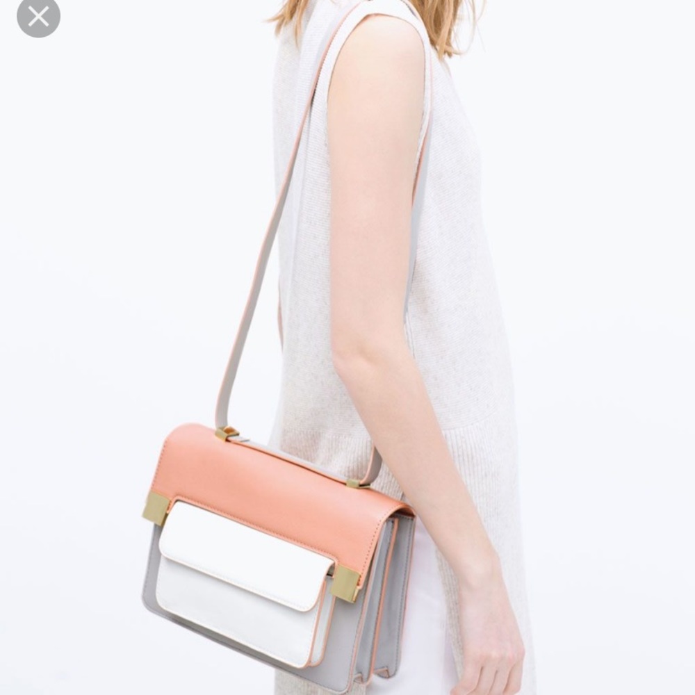 Zara Color Block Messenger Bag